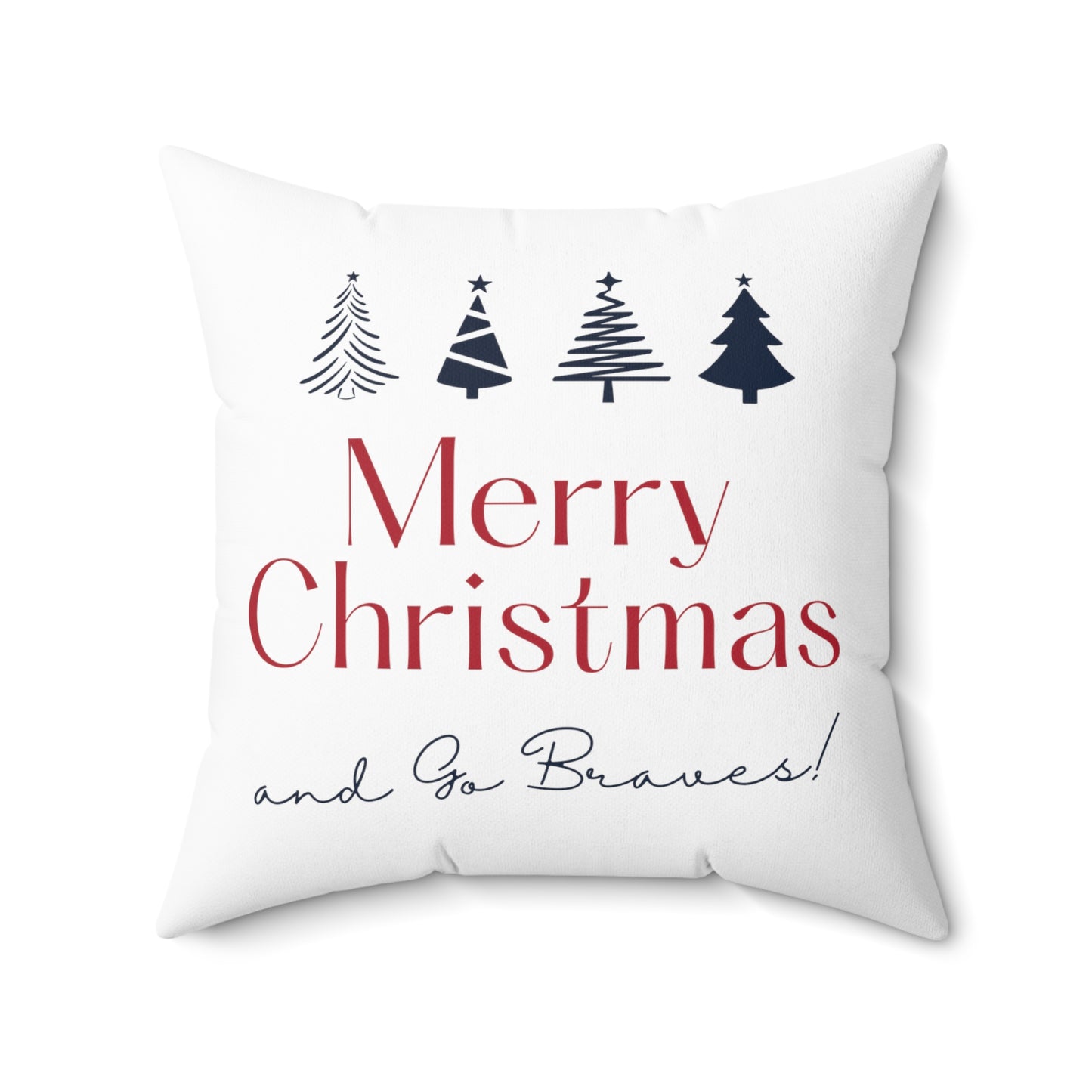 ATL Baseball Holiday "Merry Christmas" Throw Pillow