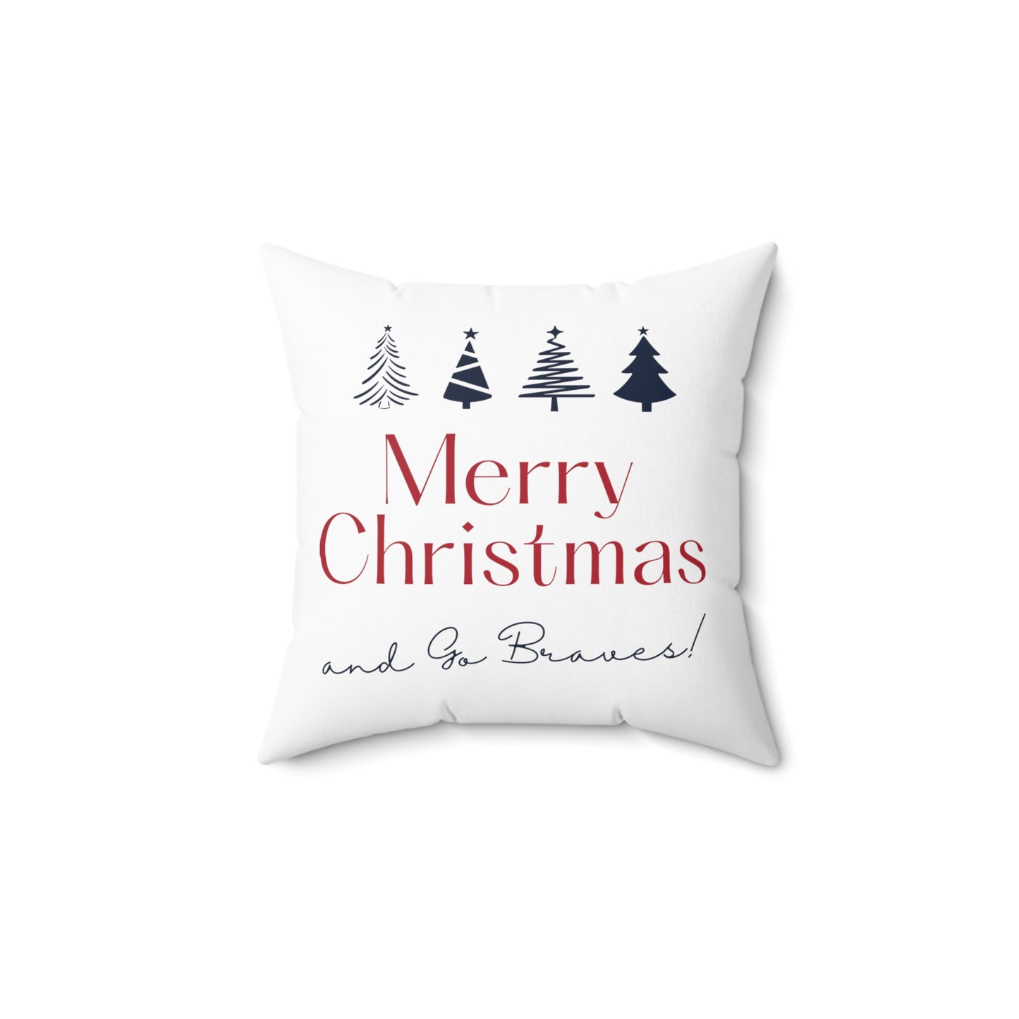 ATL Baseball Holiday "Merry Christmas" Throw Pillow