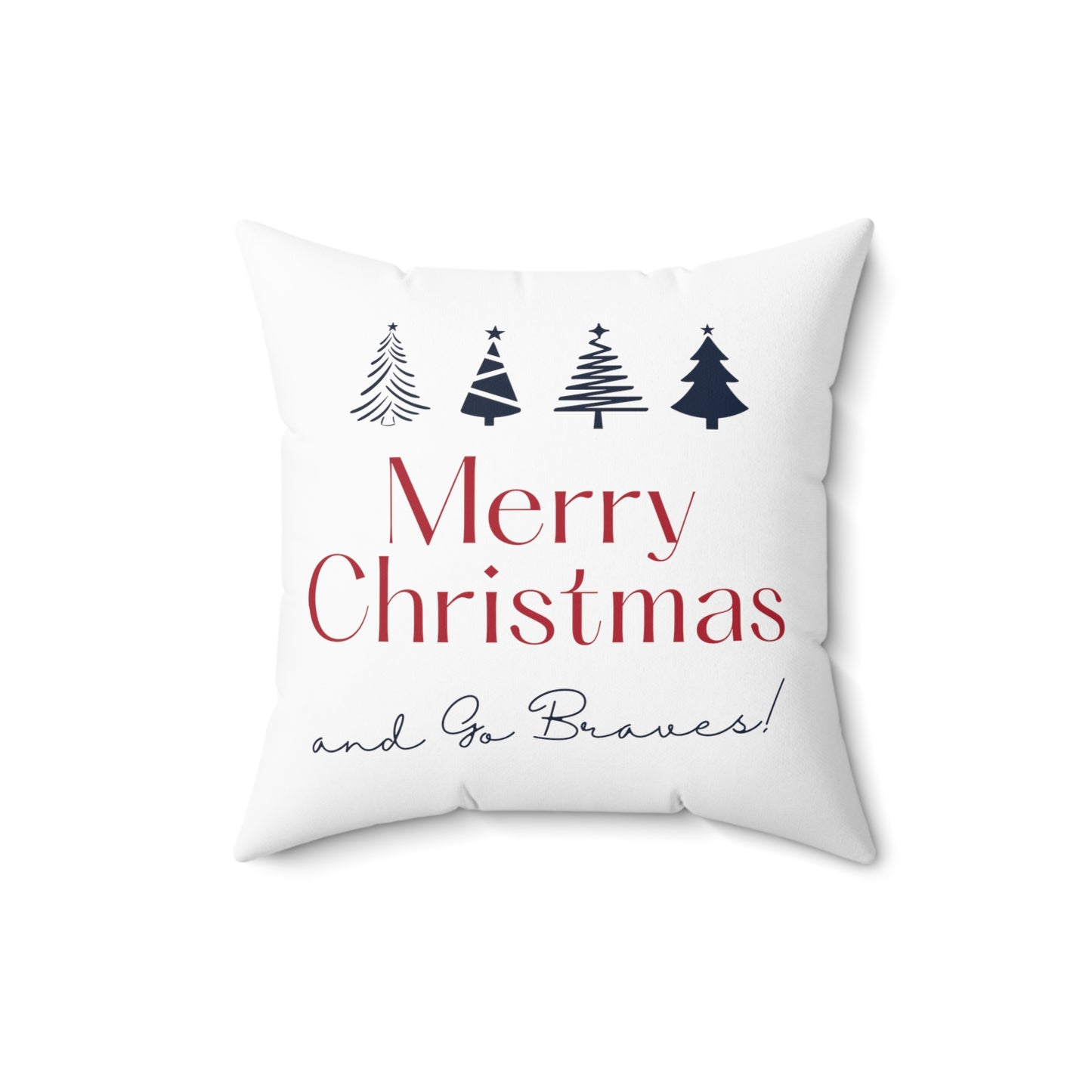 ATL Baseball Holiday "Merry Christmas" Throw Pillow