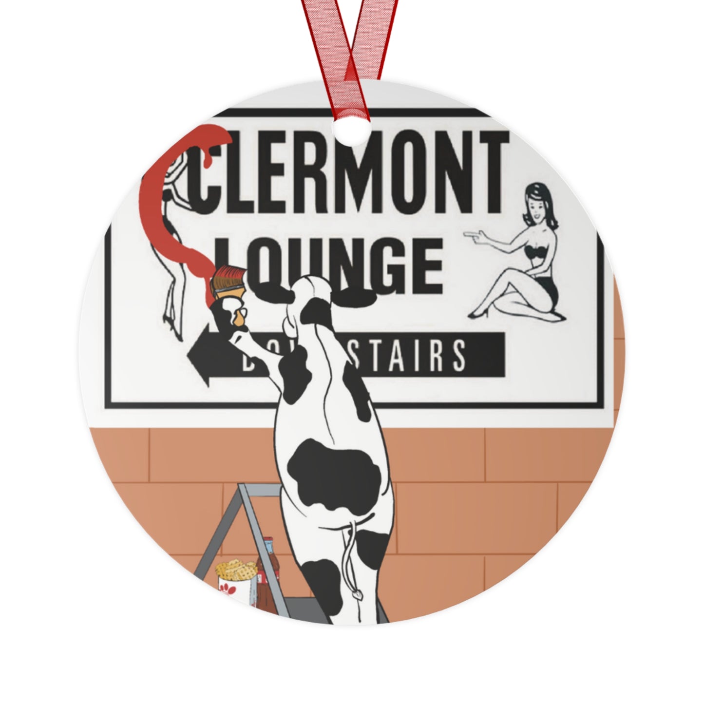 ATL Holiday "Clermont Lounge x CFA Cow" Ornament