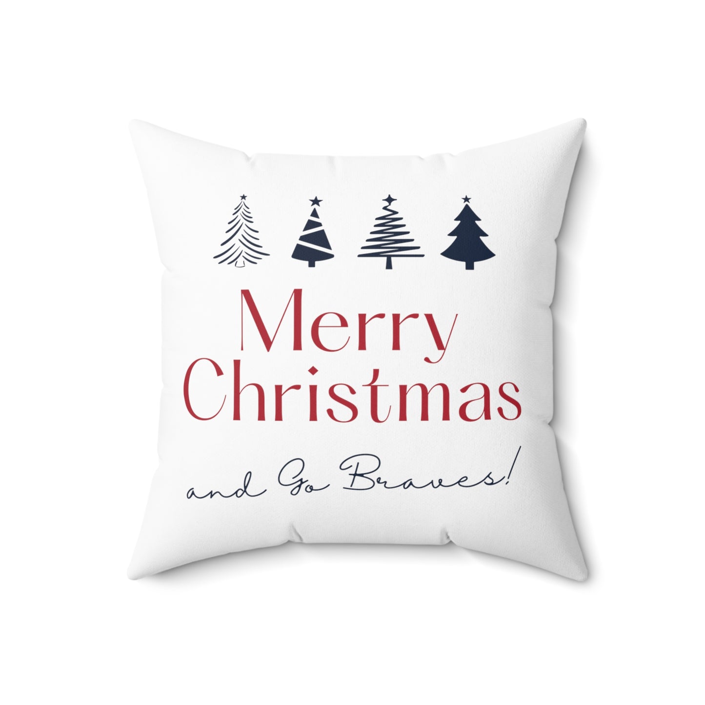 ATL Baseball Holiday "Merry Christmas" Throw Pillow