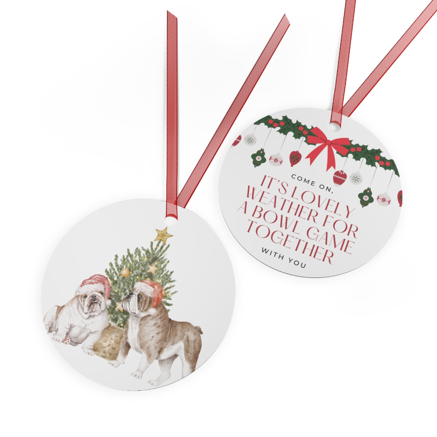 GA Holiday "Lovely Weather for a Bowl Game Together" Holiday Ornament