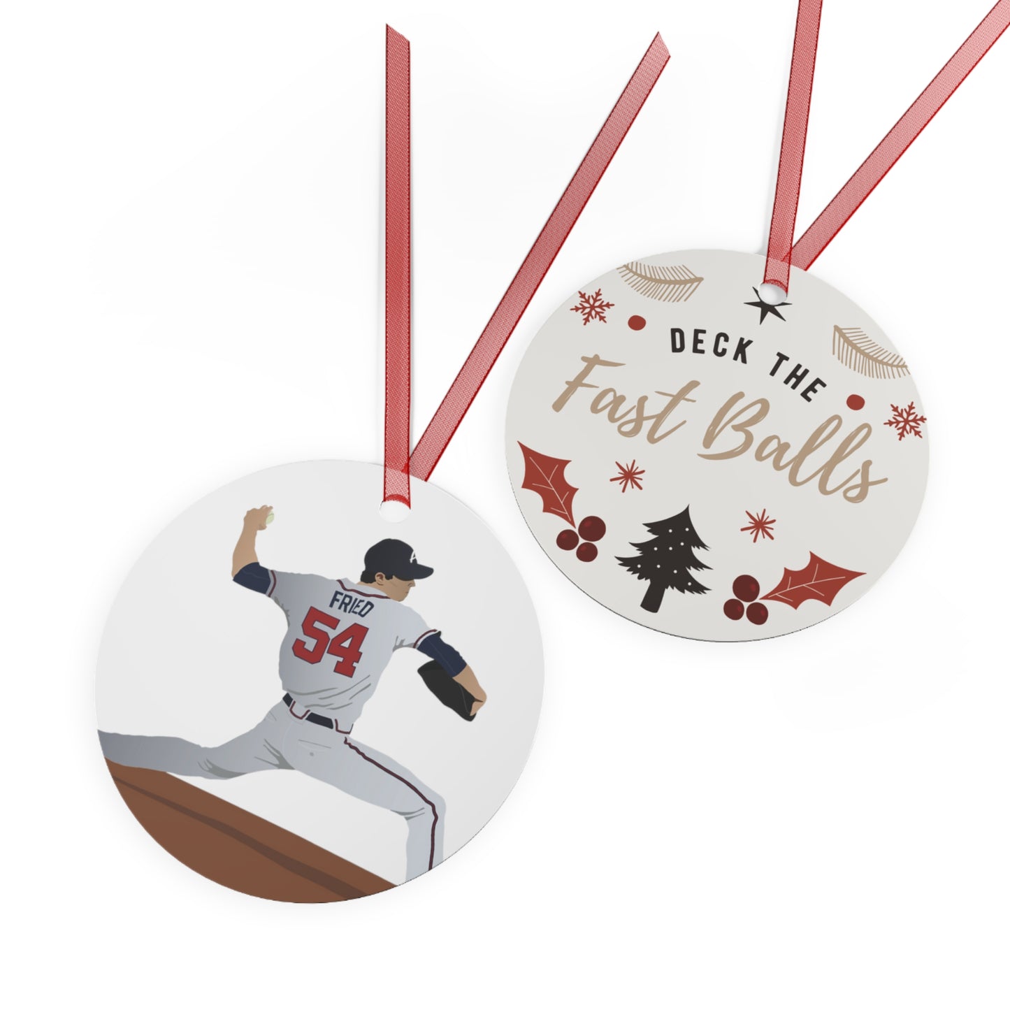 ATL Baseball Holiday "Deck the Fast Balls / Fried" Ornament