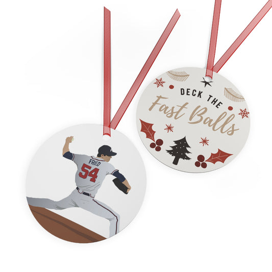 ATL Baseball Holiday "Deck the Fast Balls / Fried" Ornament