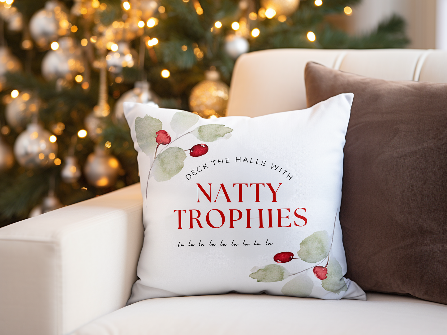 GA Holiday "Deck the Halls" Throw Pillow