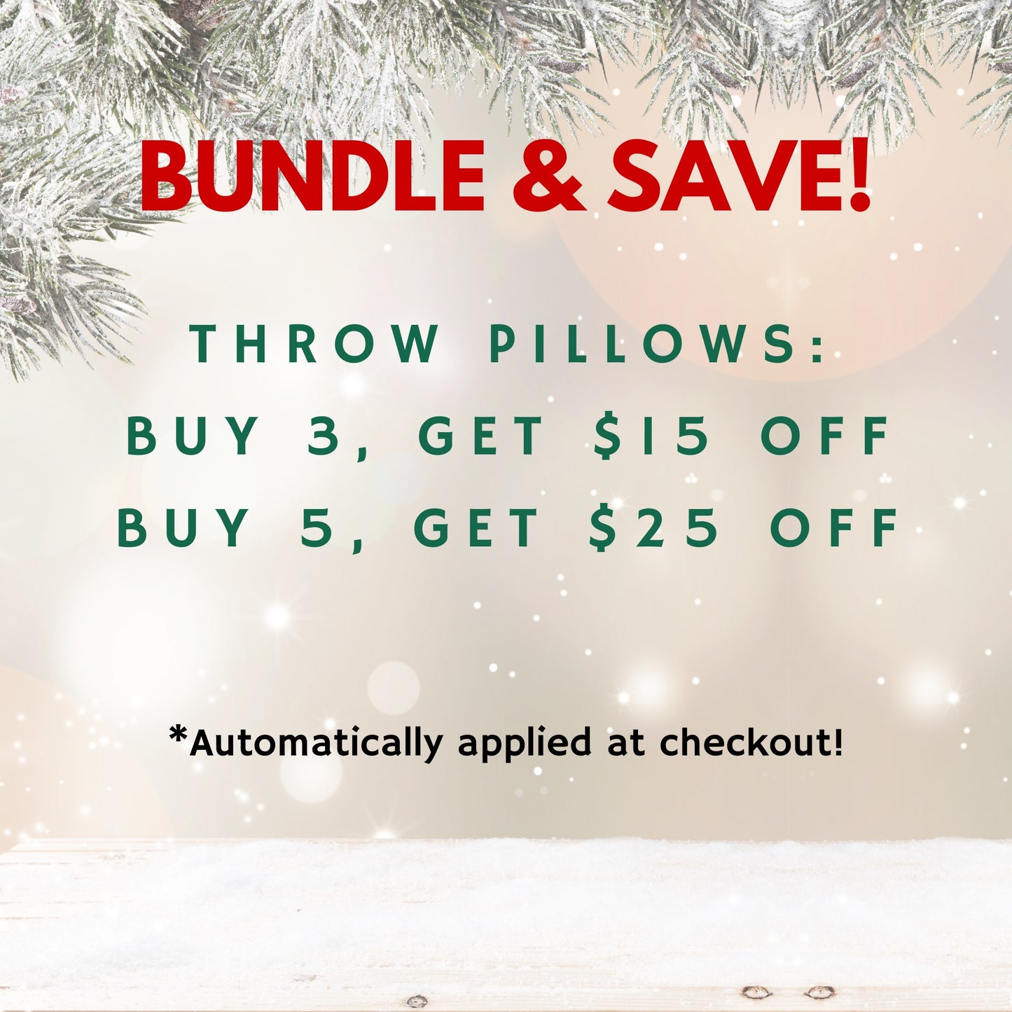 GA Holiday "Deck the Halls" Throw Pillow