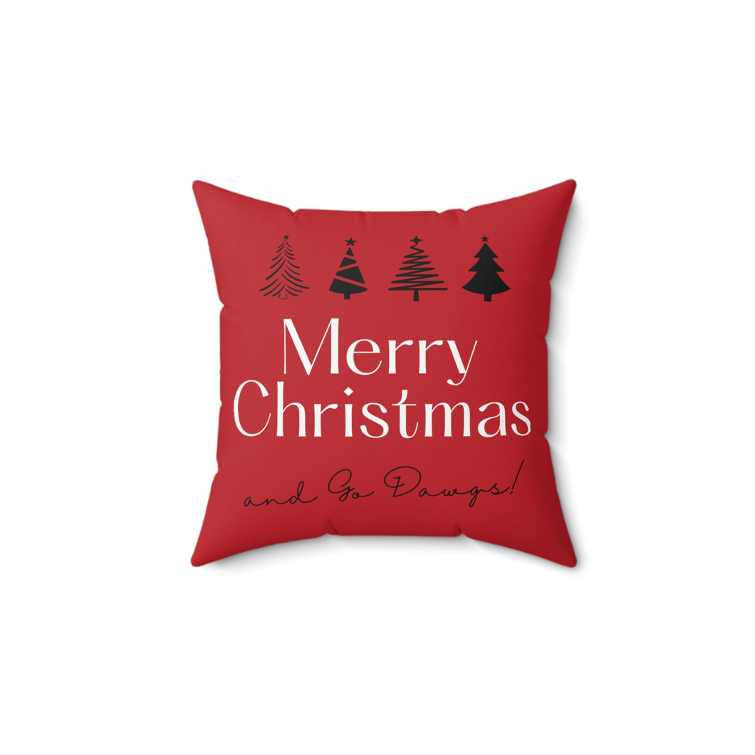 Georgia 'Merry Christmas and Go Dawgs!' Holiday Throw Pillow (Red)