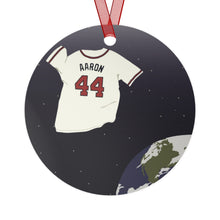 Load image into Gallery viewer, Atlanta Braves &#39;Making Spirits Bright&#39; Hank Aaron Jersey Holiday Ornament
