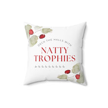 Load image into Gallery viewer, Georgia &#39;Deck the Halls with Natty Throphies&#39; Holiday Throw Pillow

