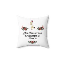 Load image into Gallery viewer, Atlanta Braves &#39;All I want for Christmas is Bloop&#39; Blooper Holiday Throw Pillow
