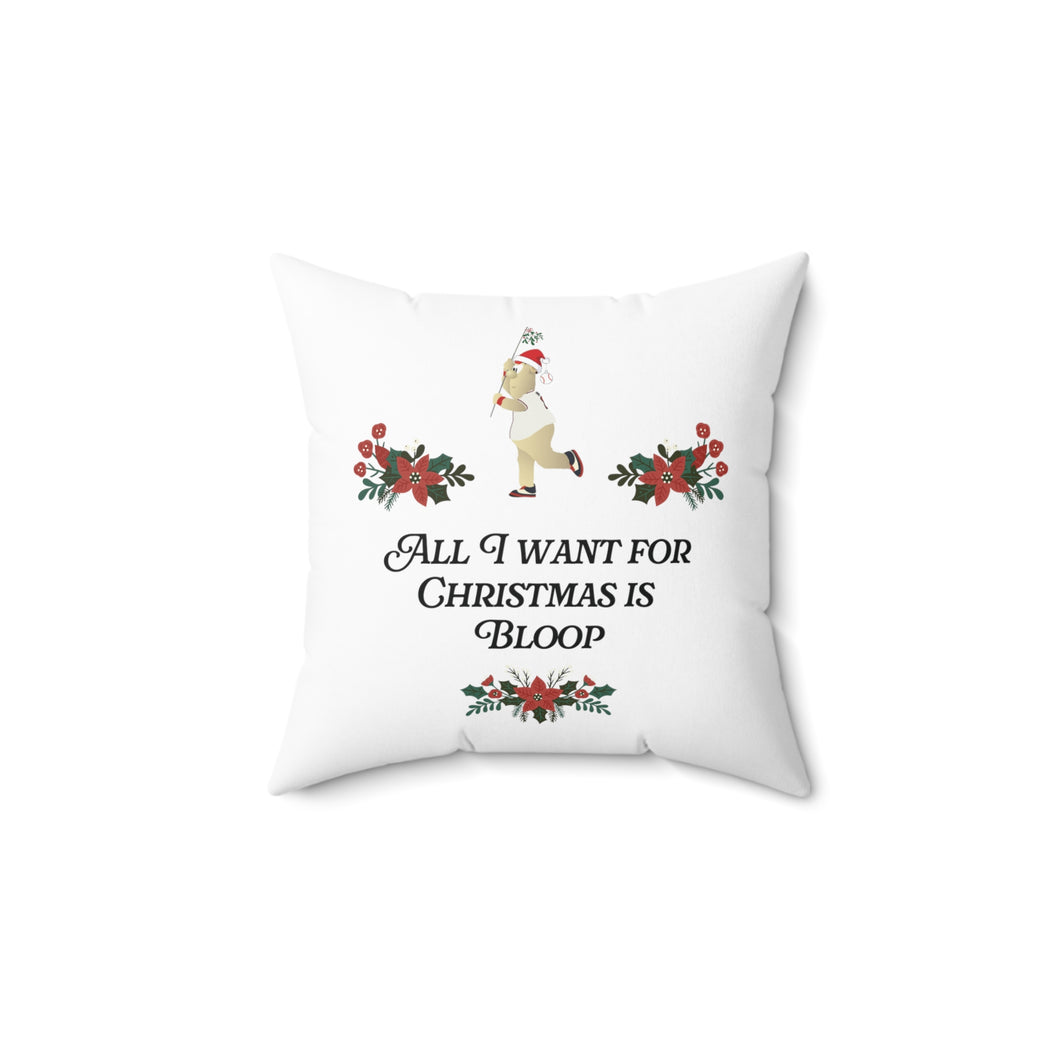 Atlanta Braves 'All I want for Christmas is Bloop' Blooper Holiday Throw Pillow