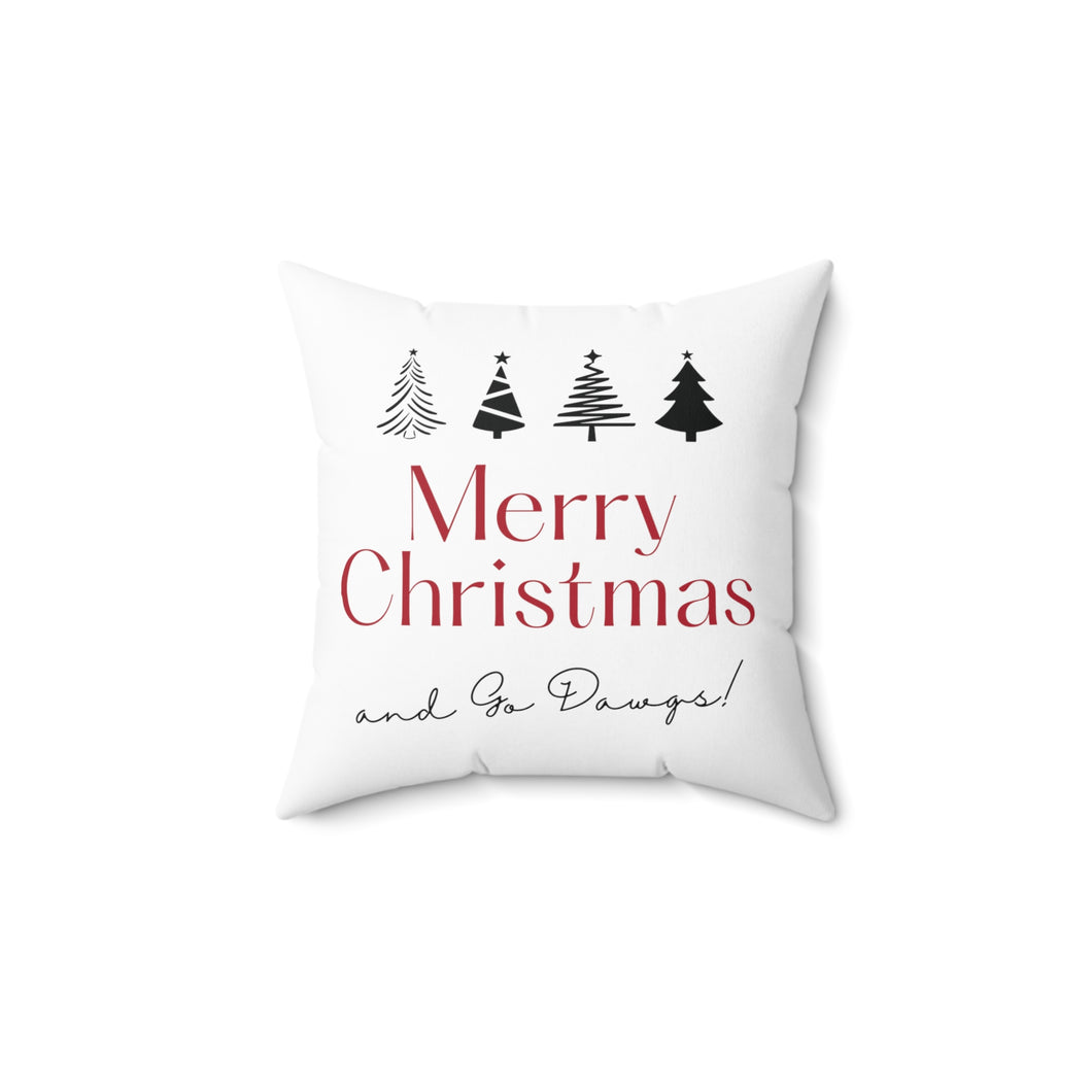 Georgia 'Merry Christmas and Go Dawgs!' Holiday Throw Pillow