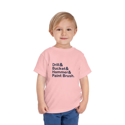 ATL Baseball "Drill & Bucket & Hammer & Paintbrush" Toddler Shirt
