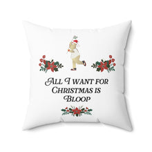 Load image into Gallery viewer, Atlanta Braves &#39;All I want for Christmas is Bloop&#39; Blooper Holiday Throw Pillow
