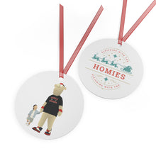 Load image into Gallery viewer, Atlanta Braves Blooper and Stone &#39;Sleighing with the Homies&#39; Holiday Ornament
