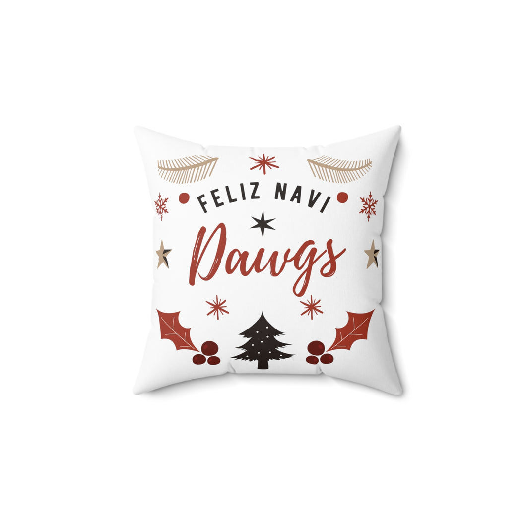 Georgia 'Feliz Navi Dawgs' Holiday Throw Pillow