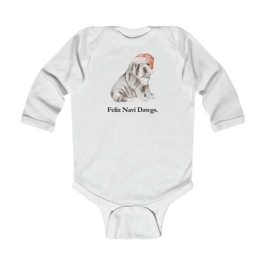 GA Holiday "Feliz Navi" Long Sleeve Baby Bodysuit