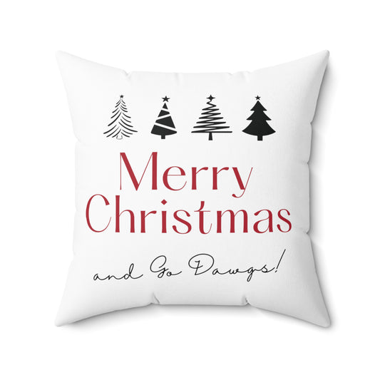 Georgia 'Merry Christmas and Go Dawgs!' Holiday Throw Pillow