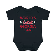 Load image into Gallery viewer, Georgia &quot;World&#39;s Cutest Georgia Fan&quot; Baby Onesie
