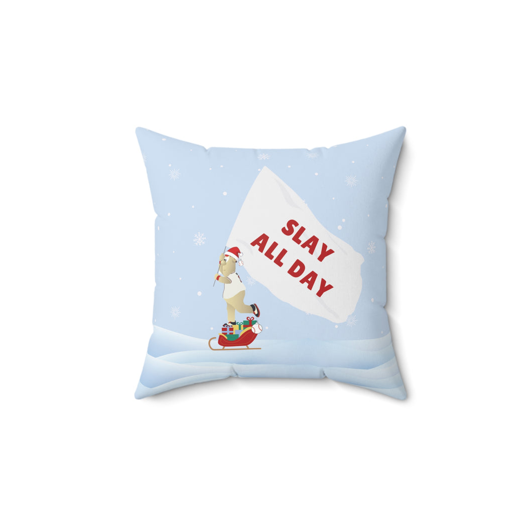 Atlanta Braves Blooper 'Merry Christmas and Go Braves!' Holiday Throw Pillow