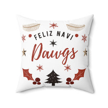 Load image into Gallery viewer, Georgia &#39;Feliz Navi Dawgs&#39; Holiday Throw Pillow
