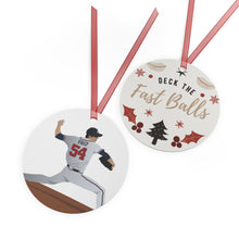 Load image into Gallery viewer, Atlanta Braves &#39;Deck the Fast Balls&#39; Fried Holiday Ornament
